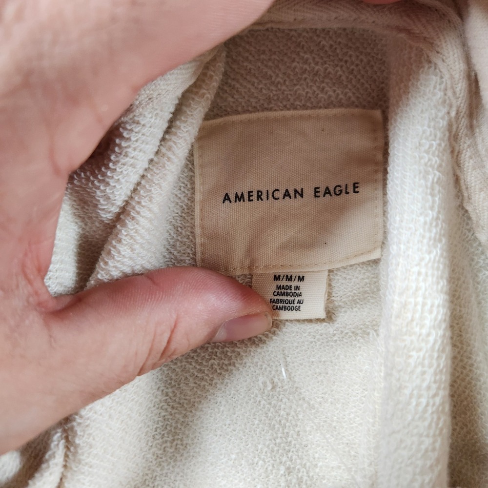 American Eagle Oversized Drop-Shoulder Hoodie Womens Size M Medium Raw Hem - Picture 3 of 11